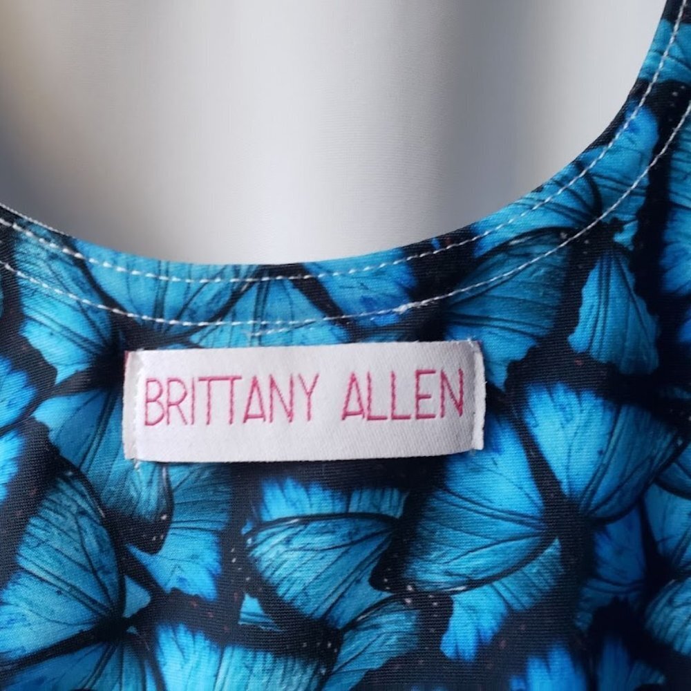 Brittany Allen One Piece Blue Butterfly Swimsuit Resortwear NEW NWT - Picture 6 of 10